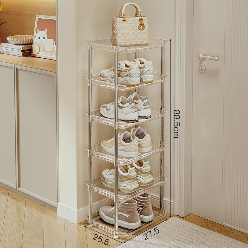 KREPS 6Tier Vertical Shoe Rack Organizer SpaceSaving Metal Plastic Storage Shelf for Shoes Boots Heels and Sandals Durable and Easy Assembly 6 Layer - Image 2