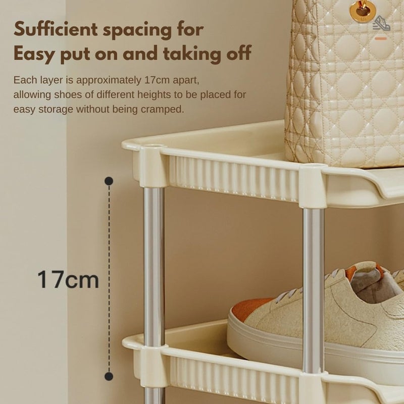 KREPS 6Tier Vertical Shoe Rack Organizer SpaceSaving Metal Plastic Storage Shelf for Shoes Boots Heels and Sandals Durable and Easy Assembly 6 Layer - Image 4