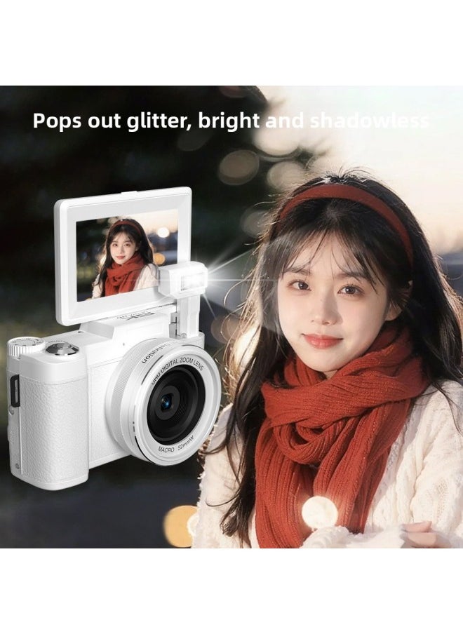 Generic 5K Flip Screen WIFI HD Digital Camera CCD Smart Beauty Selfie Filter Vlog Micro Single Camera-Body Color:R2h White Standard (export Only)  - Image 4