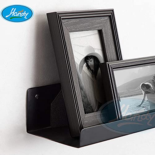 HANDY Stainless Steel Multi Use Home Decor Wall Shelf, Bathroom Shelf for Kitchen and Bedroom Shelves Pack of 2 (Matt Black, 12 x 5 inch) - Image 2