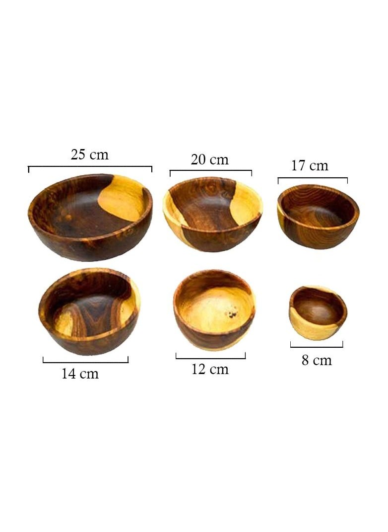 Egypt Antiques Dish set 6 pieces handmade from healthy wood 100% natural  - Image 3