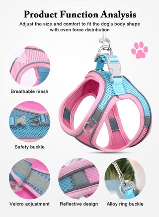 Cat Harness and Leash Set, Escape-Proof Vest, Reflective Strap Night Safe Pet Harness.Easy Control for Small Large Kitten, Fit for Puppy, Rabbit - view 4