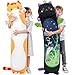 Mewaii Long Cat Plush 5 Sizes 120 Extra Filling Giant Plushness Kids Body Pillow Kawaii Cute Brown Cat Stuffed Animals Plushies Big Long Body Pillow Cat Plush Gift for Girls 53 - Image 3