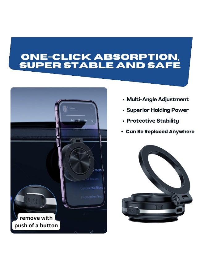NIXIVE MagGrip Pro 360° (2.0) Magnetic Car Phone Mount – Electric Vacuum Suction Car Holder, 360° Adjustable, No Residue, Universal Secure Grip for Dashboard, Glass & Desk, for iPhone & Android Smartphones - Image 4