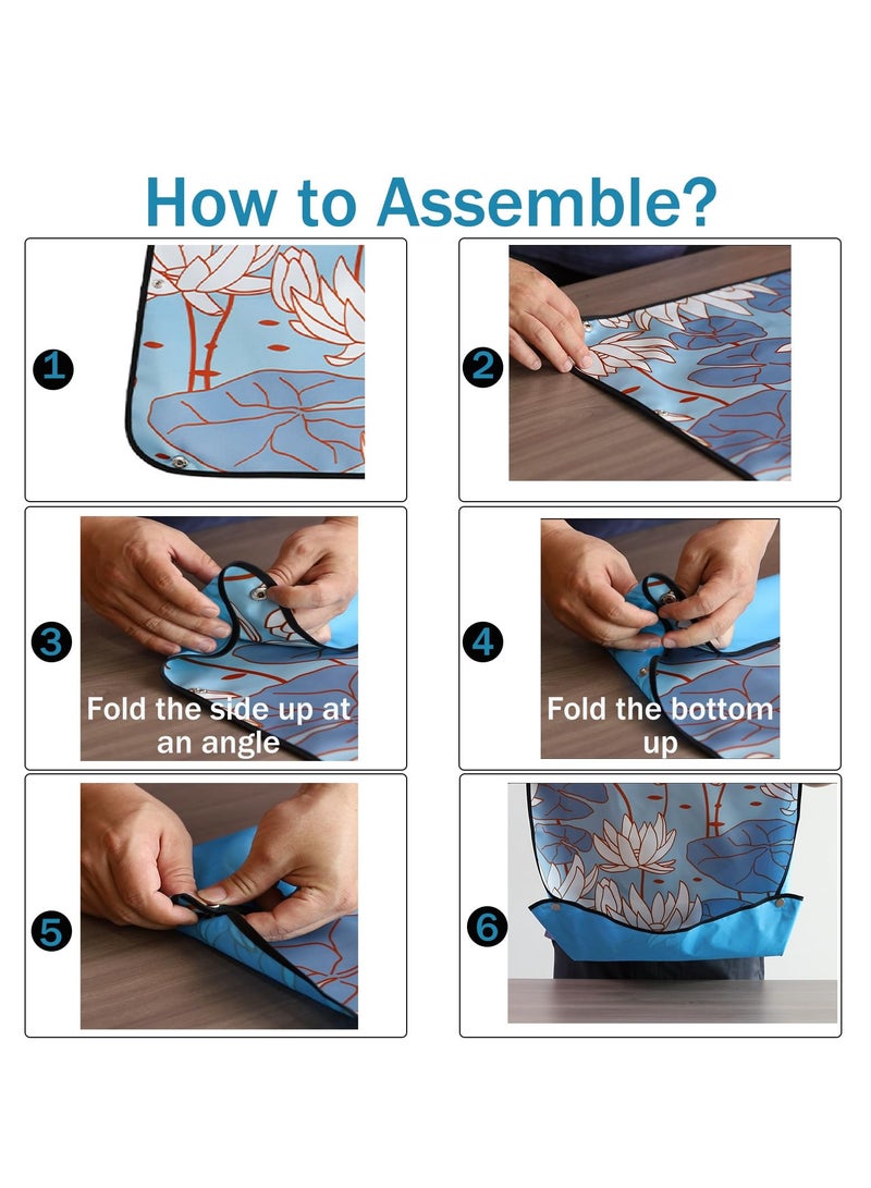 KASTWAVE 3 عبوات مريلة للبالغين لكبار السن، مريلة قابلة للغسل ومقاومة للماء 30 × 19.5 بوصة لحماية الملابس مع قاطع فتات اختياري للنساء والرجال وكبار السن أثناء تناول الطعام. - Image 2