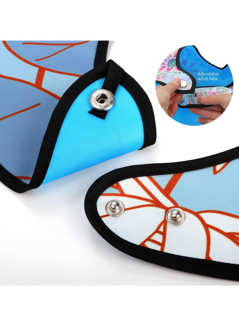 KASTWAVE 3 عبوات مريلة للبالغين لكبار السن، مريلة قابلة للغسل ومقاومة للماء 30 × 19.5 بوصة لحماية الملابس مع قاطع فتات اختياري للنساء والرجال وكبار السن أثناء تناول الطعام. - Image 4