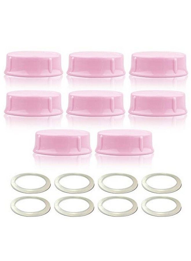 Maymom - Solid Lids With Sealing Ring For Standard Sized Bottles; Bottles Lids Compatible With Medela Bottles Ameda And Small Sized Nuk Playtex Gerber Bottles; 8Pc (Pink) - Image 1