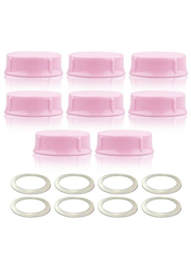 Maymom - Solid Lids With Sealing Ring For Standard Sized Bottles; Bottles Lids Compatible With Medela Bottles Ameda And Small Sized Nuk Playtex Gerber Bottles; 8Pc (Pink) - Image 1