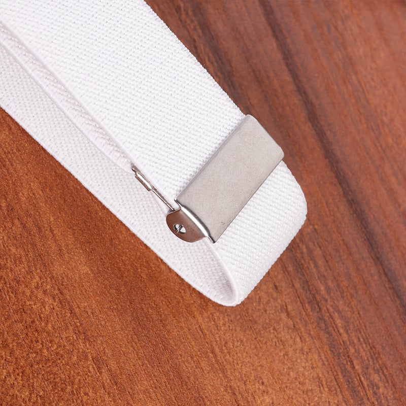 1 Pair 2.5cm Shirt Armband Non Adjustable Unisex Chinlon Beautiful Practical for Women Men (White) - Image 2