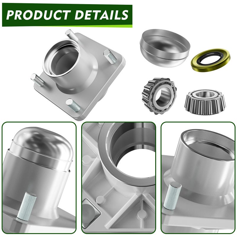 Panglong Golf Cart Front Wheel Hub Assembly, Club Car DS Front Wheel with Bearings Seals Kit 2Pcs, Suitable for 1981-2003 Club Car DS Golf Carts, OEM# 1011892 - Image 4