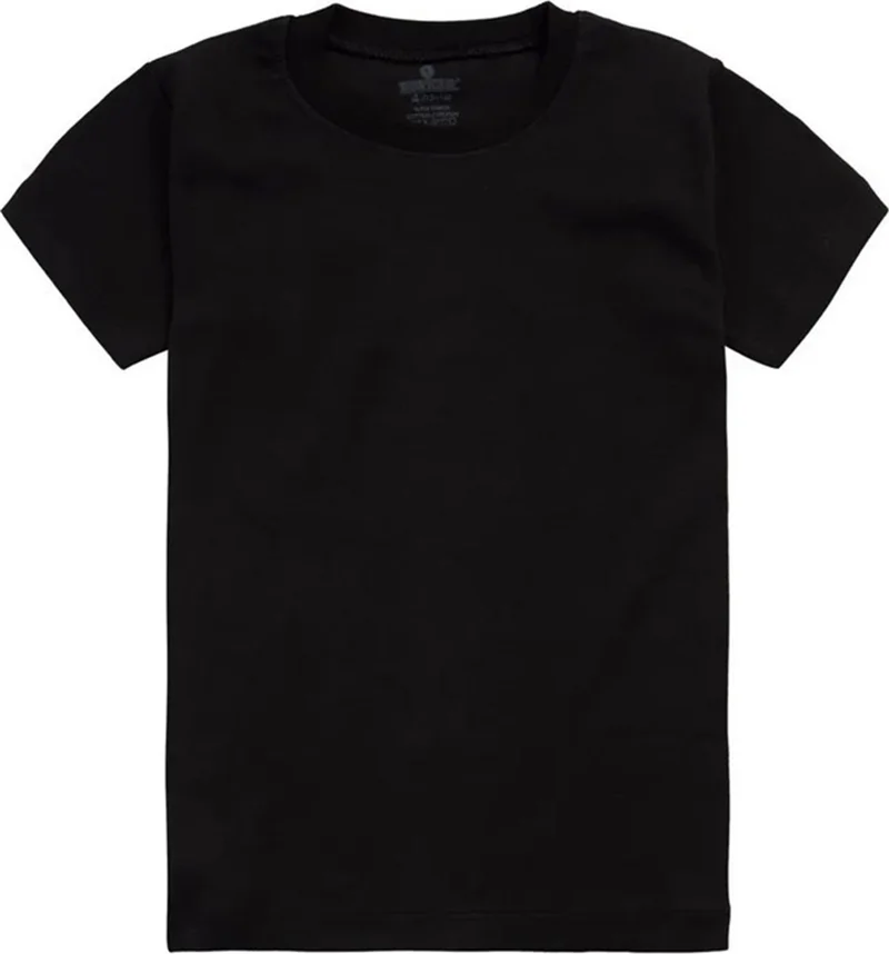 Baykar Boy Cotton Crew Neck Flannel T-Shirt Black