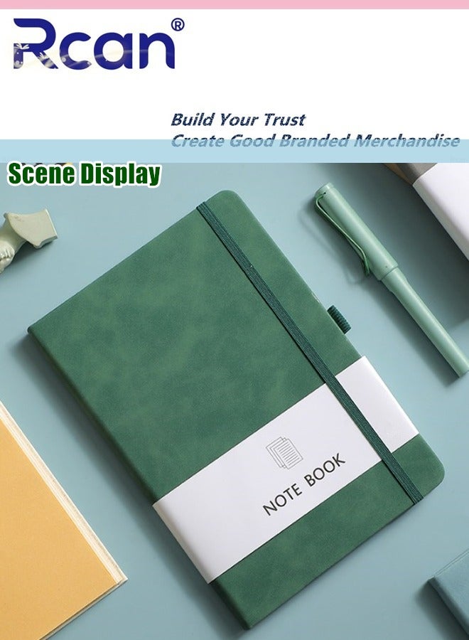 Rcan 2 Pcs A7 Notebooks PU Leather Hard Cover Elastic Band Mini Portable Thickened Notepad Memo Travel Diary Pocket Horizontal Line Small Book Suitable for Business Office School Students Family Writing - Image 2