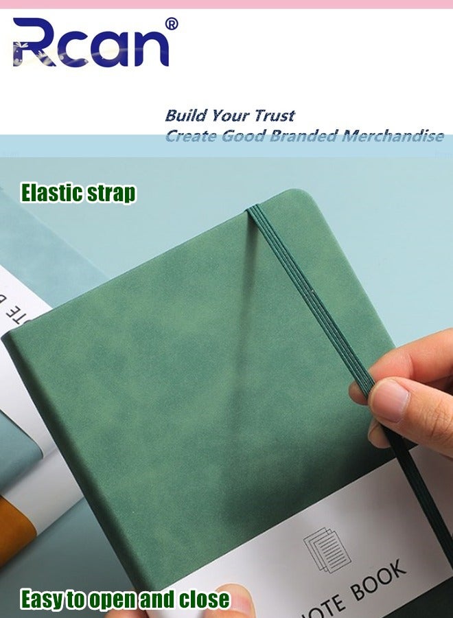 Rcan 2 Pcs A7 Notebooks PU Leather Hard Cover Elastic Band Mini Portable Thickened Notepad Memo Travel Diary Pocket Horizontal Line Small Book Suitable for Business Office School Students Family Writing - Image 4