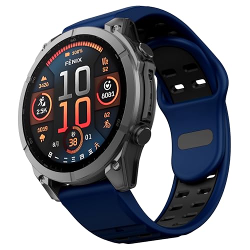 MYSNBKN Compatible with Fenix 8 47mm/Fenix E/Fenix 7/6/5 Watch Band 22mm Easy-fit Silicone Soft Sport Band Replacment for Fenix 7 Pro/Fenix 6 Pro/Fenix 5 Plus/Forerunner 945/935 Smartwatches - Image 1