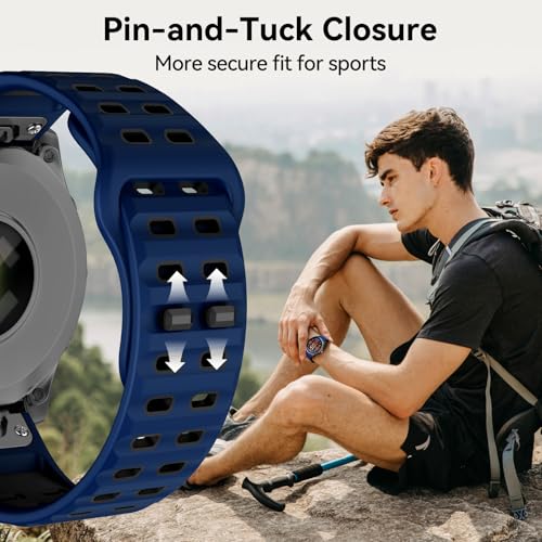 MYSNBKN Compatible with Fenix 8 47mm/Fenix E/Fenix 7/6/5 Watch Band 22mm Easy-fit Silicone Soft Sport Band Replacment for Fenix 7 Pro/Fenix 6 Pro/Fenix 5 Plus/Forerunner 945/935 Smartwatches - Image 3