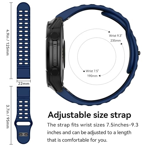 MYSNBKN Compatible with Fenix 8 47mm/Fenix E/Fenix 7/6/5 Watch Band 22mm Easy-fit Silicone Soft Sport Band Replacment for Fenix 7 Pro/Fenix 6 Pro/Fenix 5 Plus/Forerunner 945/935 Smartwatches - Image 4