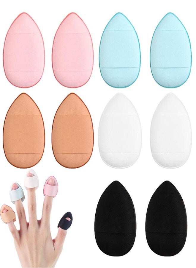 SUKPSY 10 Pcs Mix Color Finger Puff, Mini Makeup Powder Sponges Puff,Soft Beauty Sponge Cosmetic Puff Makeup Tools Dry and Wet Use Facial Foundation Puff(Multicolor) - Image 1