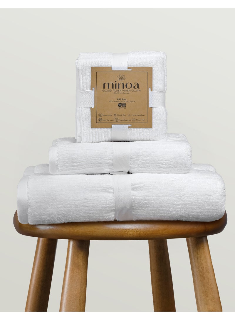 Minoa Cloud Plush Bamboo Washcloth Towels - Image 1