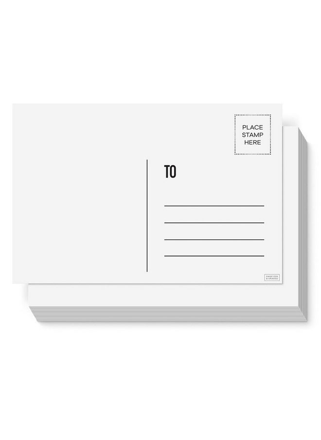 Sweetzer & Orange - Blank Postcards For Mailing. 60 White 4X6, Mailable Postcards Set. Make Your Own Printable Postcards. 300Gsm Paper Cardstock, Bulk Pack. - Image 1