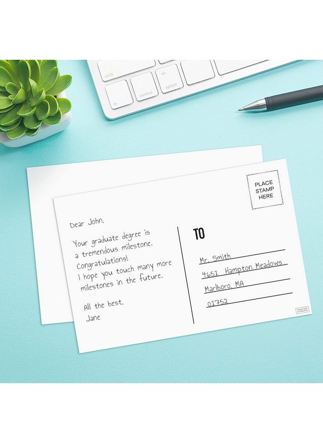Sweetzer & Orange - Blank Postcards For Mailing. 60 White 4X6, Mailable Postcards Set. Make Your Own Printable Postcards. 300Gsm Paper Cardstock, Bulk Pack. - Image 1