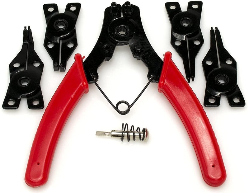 Cozron Cozron 4 In 1 Snap Ring Pliers Plier Set Circlip Combination Interchangeable Retaining Clip Tool Kits External Internal Retaining Multiple Jaws Pack Of 1 - Image 4