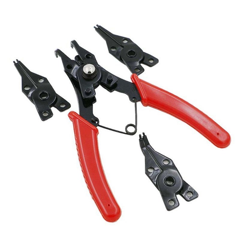 Cozron Cozron 4 In 1 Snap Ring Pliers Plier Set Circlip Combination Interchangeable Retaining Clip Tool Kits External Internal Retaining Multiple Jaws Pack Of 1 - Image 1