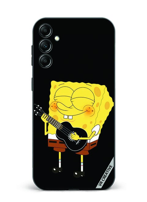 Protective Case Cover For Samsung Galaxy A35 Spongebob With Guitar Design Multicolour