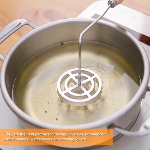 THW® Jalebi Maker/Mold with Handle, Rosette Cookie Tool, Aluminium Cast Waffle Molds Set with 3 Interchangeable Heads Star Flower Circle, for Kitchen Baking Cooking Housewares - Image 5