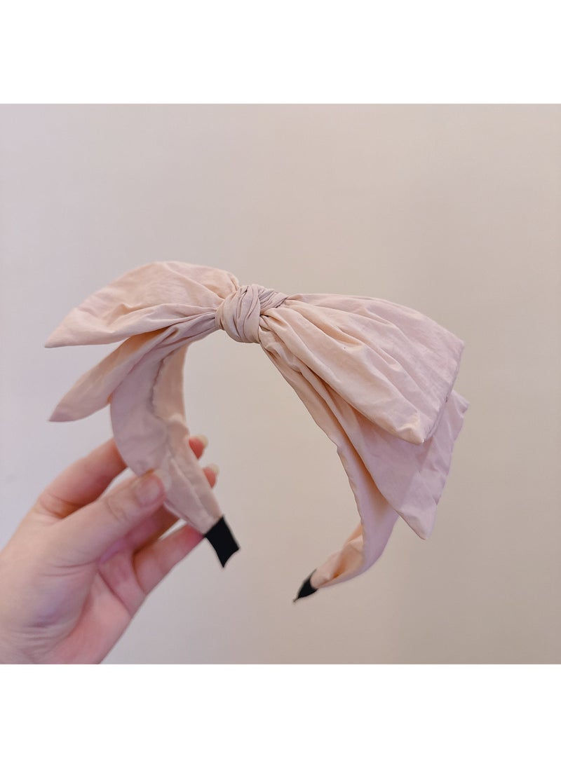 Generic Korean Summer New ~ Retro ins Cream Ice Cream Color Double Bow Hairpin Concave Shape Headband F983-lotus root starch 