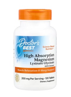 Doctor's Best High Absorption Magnesium 200 mg 120 Tablets (100 mg per Tablet)  - Image 1