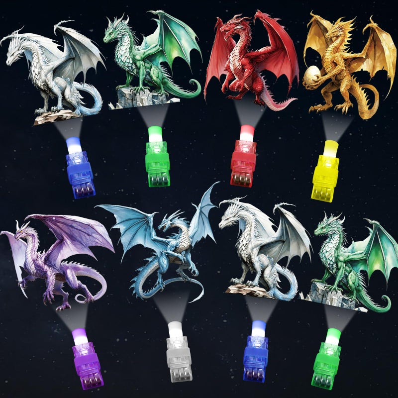 Oitnlaughter 36 PCS Dragon LED Finger Lights Medieval Party Favors Glow in the Dark Light Up Finger Lights Magic Themed Toys Bulk for Birthday Party Goodie Bag Stuffer Birthday Gifts Classroom Prize - Image 3