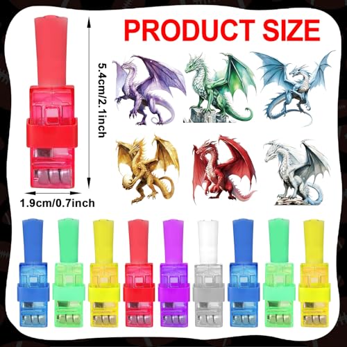 Oitnlaughter 36 PCS Dragon LED Finger Lights Medieval Party Favors Glow in the Dark Light Up Finger Lights Magic Themed Toys Bulk for Birthday Party Goodie Bag Stuffer Birthday Gifts Classroom Prize - Image 5