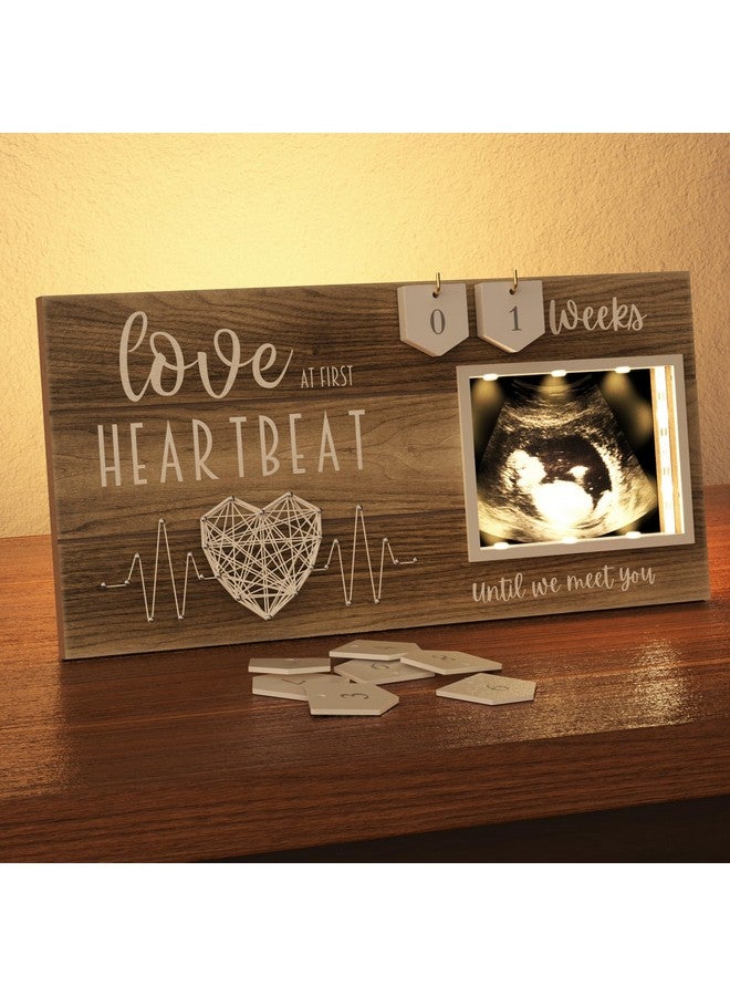 EURSET LED Illuminated Baby Sonogram Picture Frame - Countdown Weeks Feature, 4"x3" Ultrasound Photo for Pregnancy Announcements, Gender Reveal, Baby-Shower, New Mom Gifts, Keepsake for Expecting Parents - Image 1