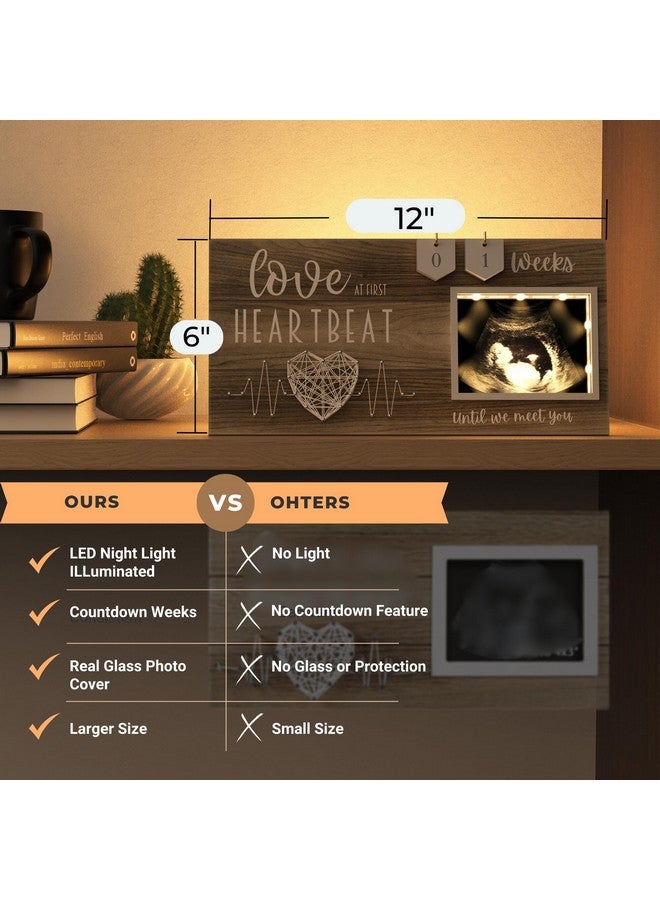 EURSET LED Illuminated Baby Sonogram Picture Frame - Countdown Weeks Feature, 4"x3" Ultrasound Photo for Pregnancy Announcements, Gender Reveal, Baby-Shower, New Mom Gifts, Keepsake for Expecting Parents - Image 5
