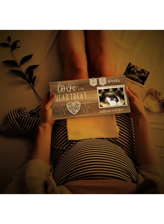EURSET LED Illuminated Baby Sonogram Picture Frame - Countdown Weeks Feature, 4"x3" Ultrasound Photo for Pregnancy Announcements, Gender Reveal, Baby-Shower, New Mom Gifts, Keepsake for Expecting Parents - Image 2