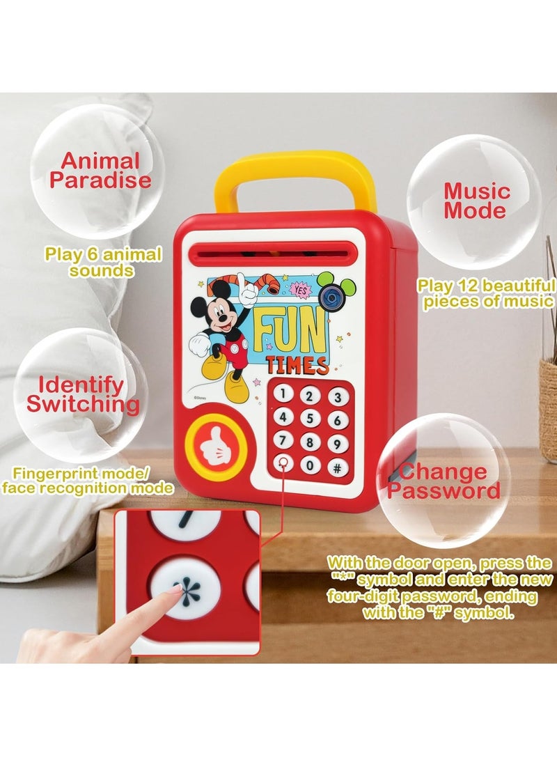 SOLARAE Electronic Piggy Bank Money Bank ATM Bank Machine Face Recognition Fingerprint Unlocking Music Player Animal Sounds Mini Piggy Bank Children's Toys Christmas Birthday Gifts - Image 4
