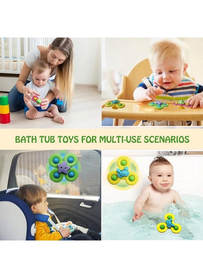 QiyuanLS 3Pcs Suction Cup Spinner Toys For 3 Year Old Baby Boy,Novelty Spinning Tops Bath Toys For Toddlers Kids Age 3 Sensory Baby Toys Girl Boy Birthday Gift (Ocean 3Pcs)  - Image 5