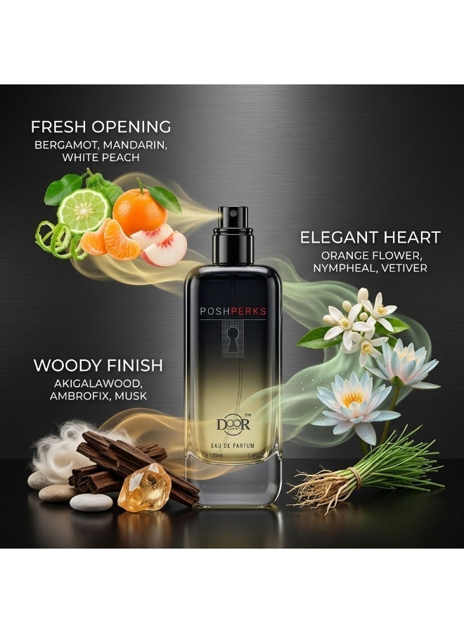 Doorscent Poshperks Eau De Parfum 100ml Unisex – Long Lasting Fresh & Woody Perfume - Image 3