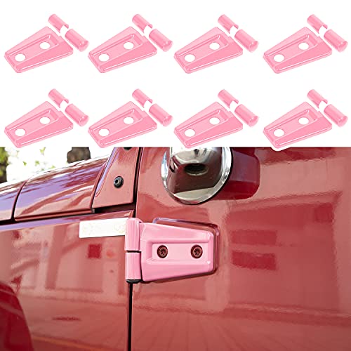 Bonbo Pink Door Hinge Cover Trim Exterior Accessories for 2007-2018 Jeep Wrangler JK JKU 2&4 Door - 8PCS - Image 1