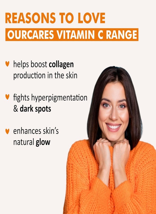 OURCARES غسول الوجه + سيروم الوجه + كريم الوجه من OURCARES Naturals بفيتامين سي | تنظيف عميق وتفتيح البشرة | مناسب لجميع أنواع البشرة - (أحجام متعددة) - Image 4