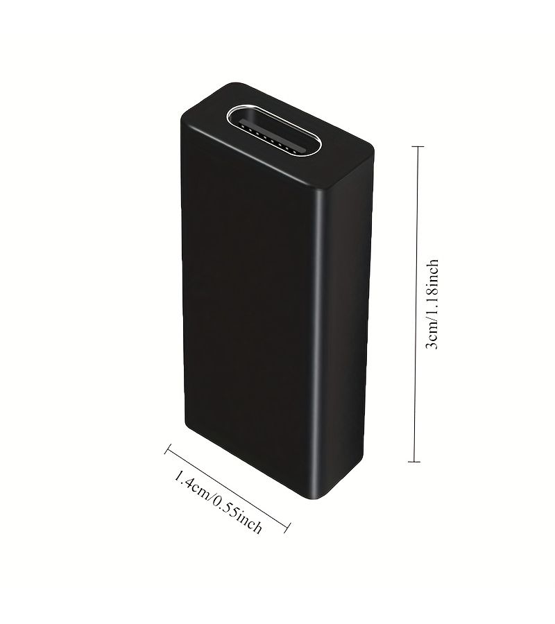 USB Female To USB C Female Adapter 10Gbps Data Power Black C To A 1pcs - Image 2