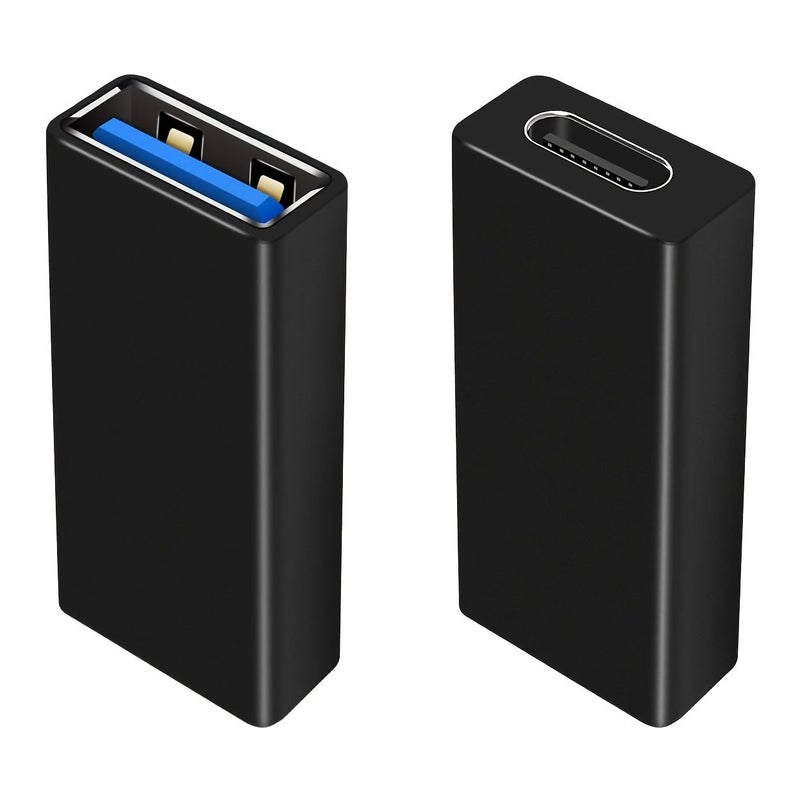 USB Female To USB C Female Adapter 10Gbps Data Power Black C To A 1pcs - Image 1