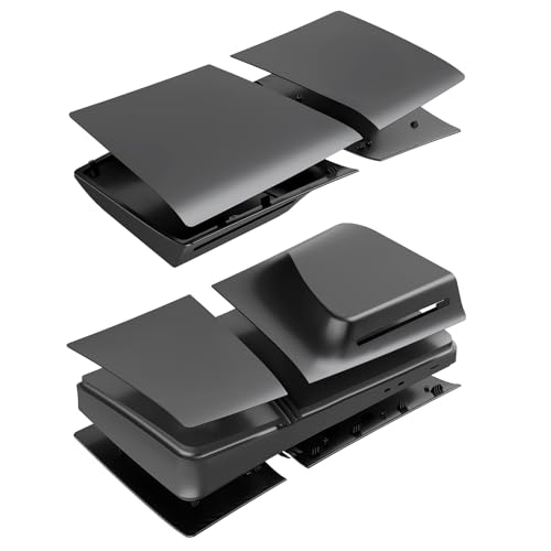 PEYANZ Faceplate for PS5 Pro (Disc Edition), Cover Plate, ABS Shell, Matt Skin, with Extra 2 Controller Silicone Covers (Black) - Image 4