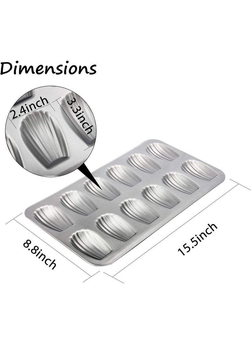 BAKING SET BAKING SET NonStick 12 Cavity Madeleine Mould for Cake Decor  - Image 3