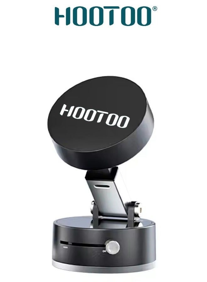 HooToo Car phone holder can be attached to all surfaces. Strong and easy-to-install magnetic phone holder. Suction cup mobile holder car. MagSafe-supported car mobile holder. Adjustable mobile stand for car. 360-degree rotating car holder phone. Hootoo car holder. - Image 1