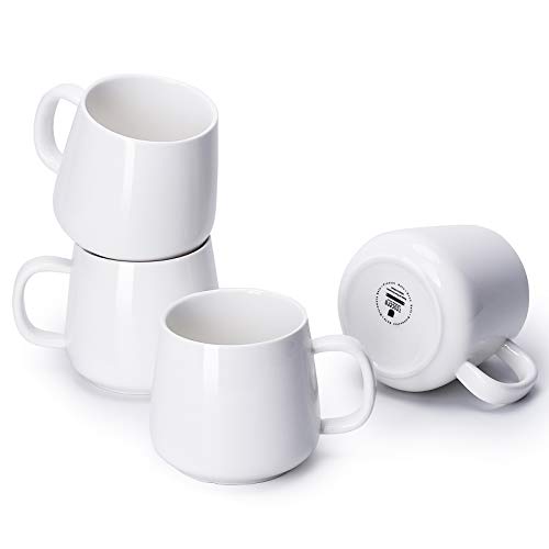 Teocera Coffee Mugs Set of 4-12oz Chip-Resistant Ceramic Cups with Ergonomic Handle | Dishwasher & Microwave Safe White Mugs | Keeps Beverage Hot, Perfect for Family Kitchen & Holiday Gifts - Image 1