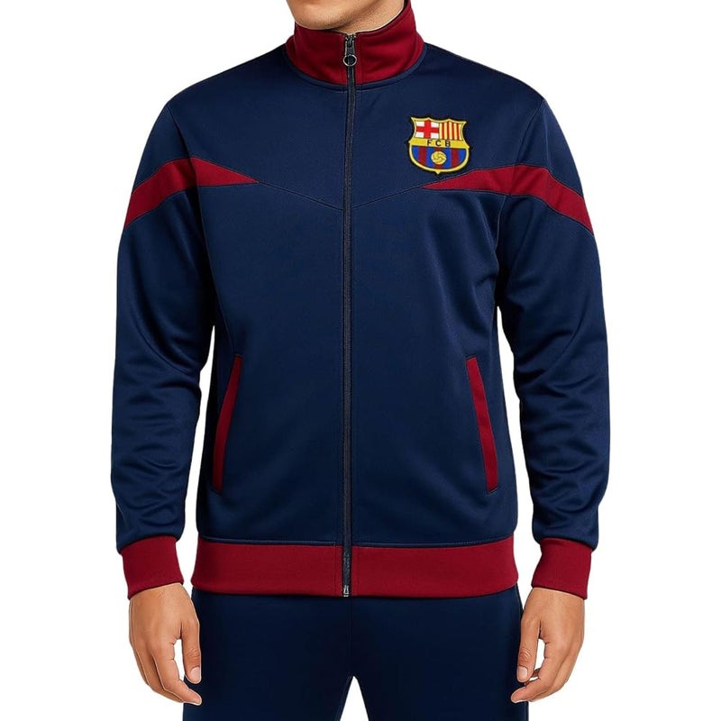 Icon Sports Officially Licensed FC Barcelona Soccer Track Jacket - Unisex Adult - FCB39TJ Navy S - Image 2