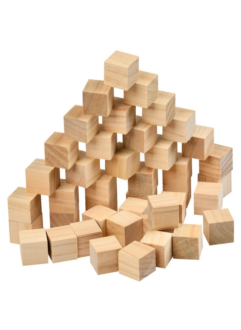 BUYGOO BUYGOO 120Pcs Wood Square Blocks 1inch Blank Wooden Cubes Natural Solid Cube Wood Blocks for Crafts and DIY Dcor and DIY Projects 