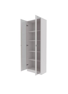 DANUBE HOME Kinsey Tall Office Cabinet With 2 Glass Doors Modern Design Wooden Organiser Cupboard Multifunctional Display Rack Bookcase For Home Office L 59.8x31.5x171.5 Cm White  - Image 4