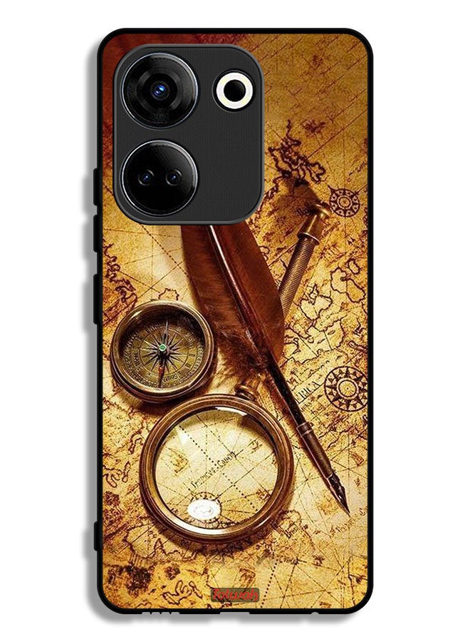 Tolwak Tecno Camon 20 Protective Case Cover Vintage Compass - Image 1